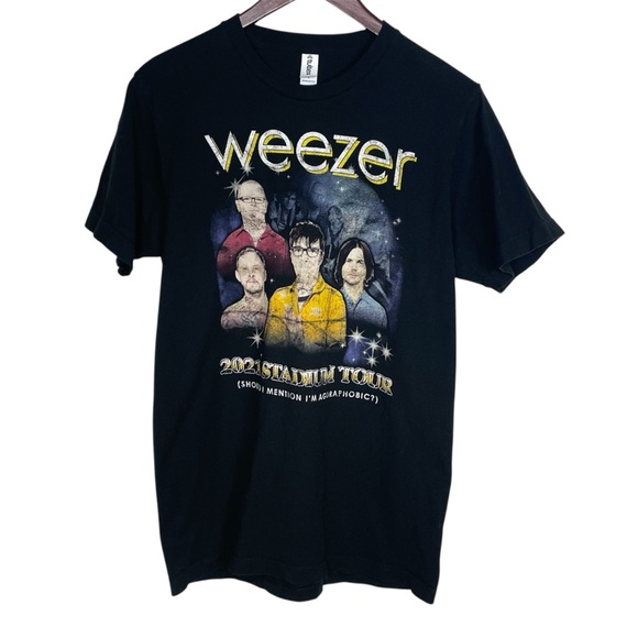 Tultex Other - Weezer 2021 Stadium Tour Black Graphic Band Tee Size M